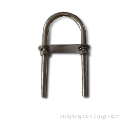 U Bolt Set with Nut and Double Plate, Made of Stainless Steel AISI 304 and AISI 316